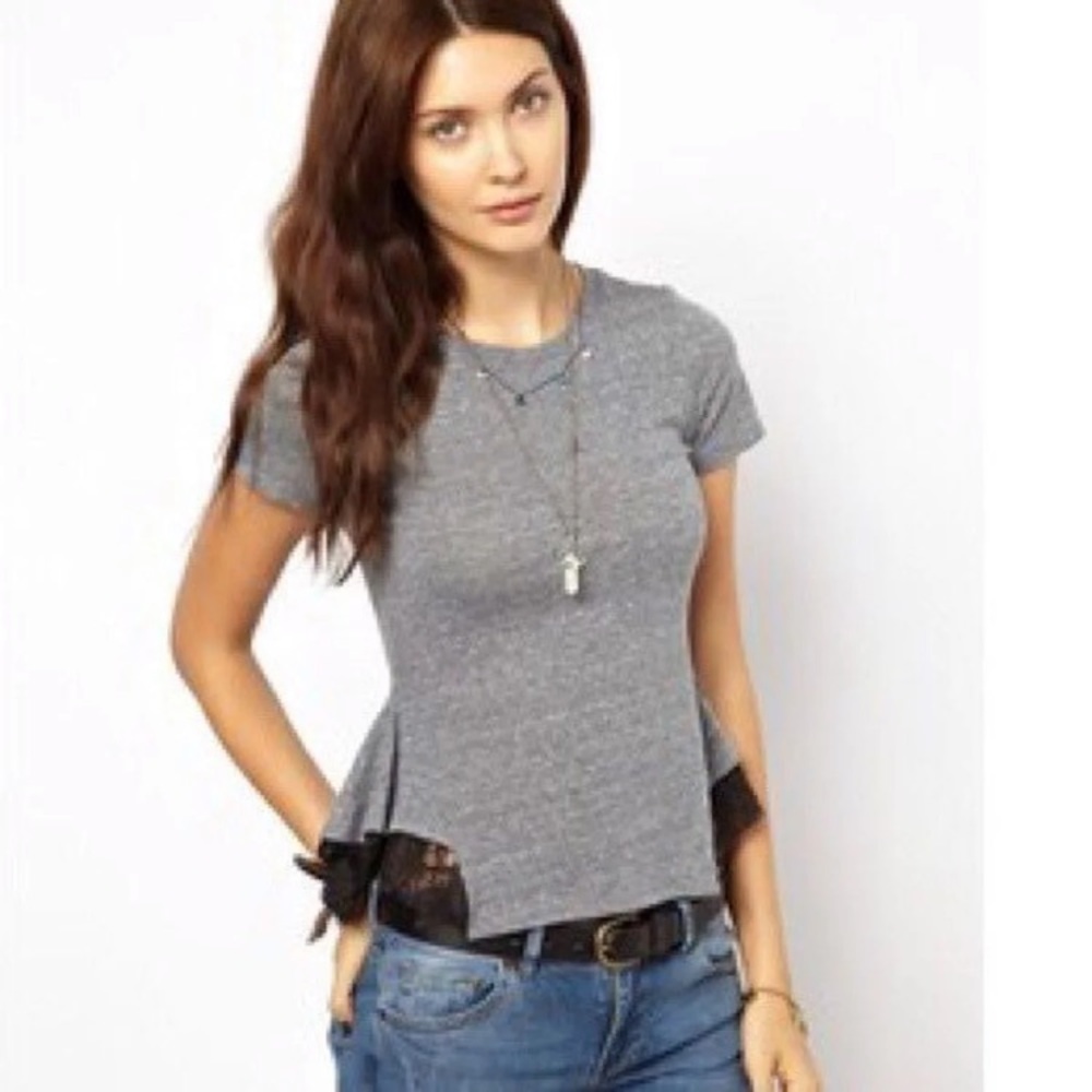 Free people peplum tee small